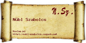 Nübl Szabolcs névjegykártya