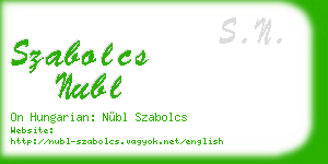 szabolcs nubl business card